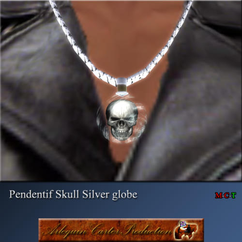 Skull-silver-globe